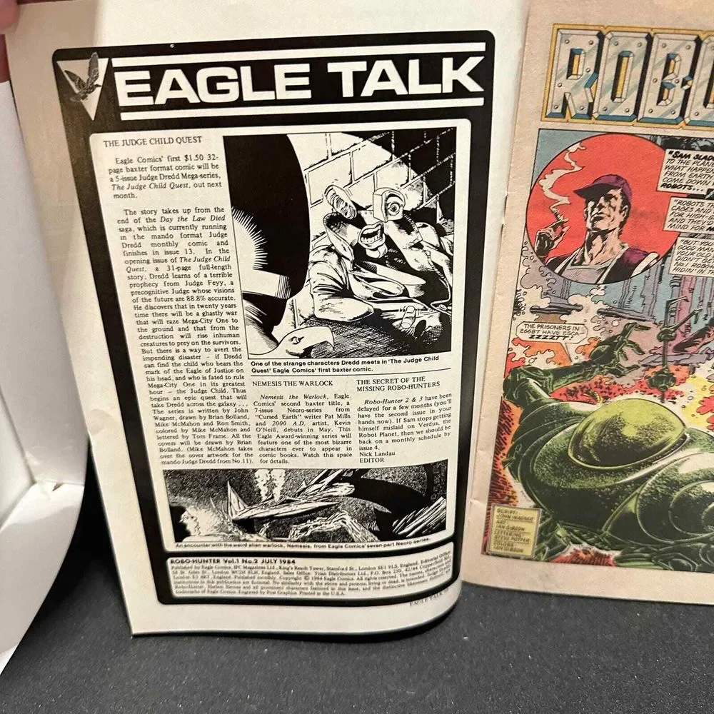 ROBO HUNTER Volume 1 No. 2‎ July 1984 Eagle Comics Magazine Book Vintage